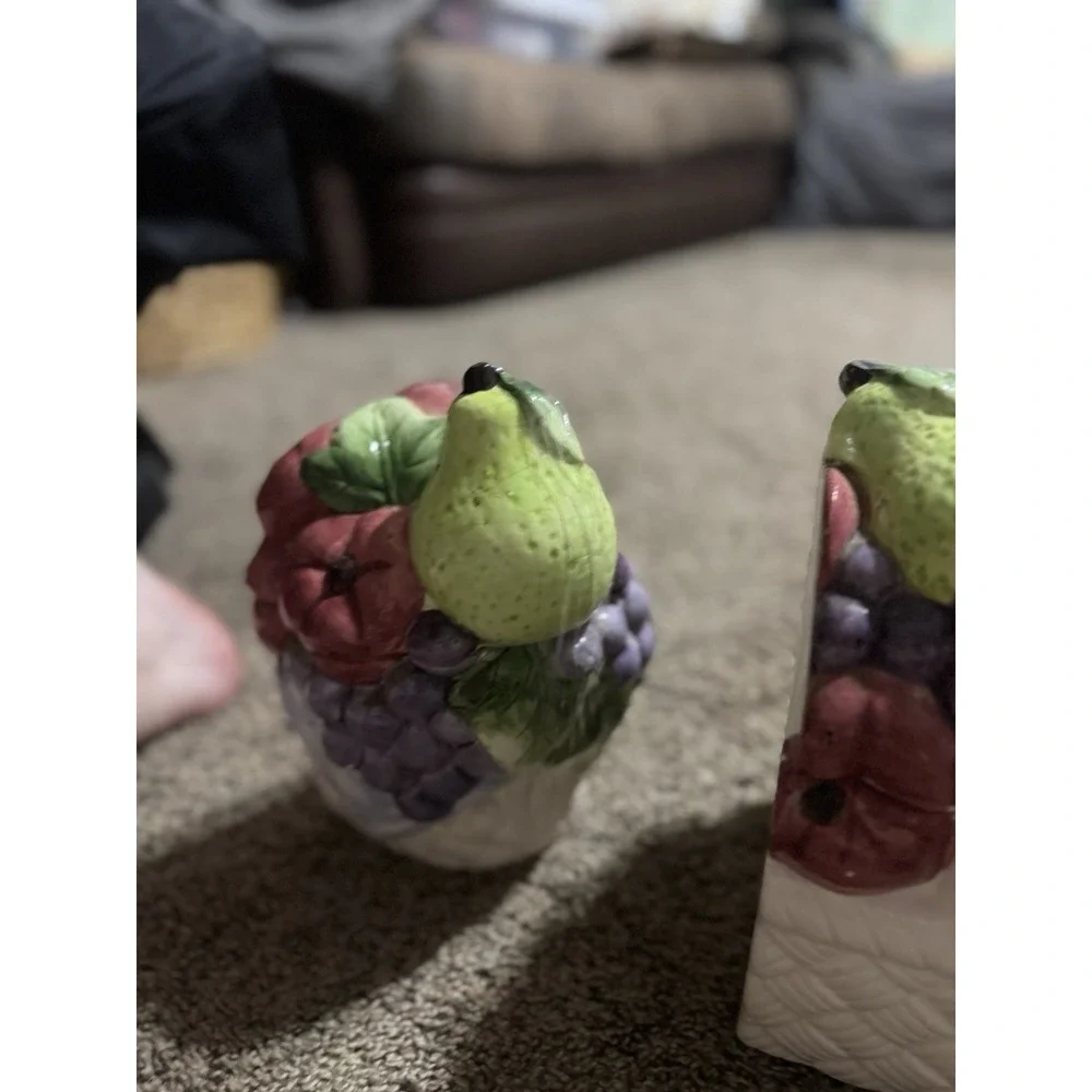 Ceramic Fruit Basket Jars Canisters International Trading Co 1994